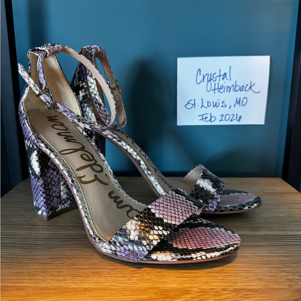 Sam Edelman Women's Heels - Purple and Black Snake Print